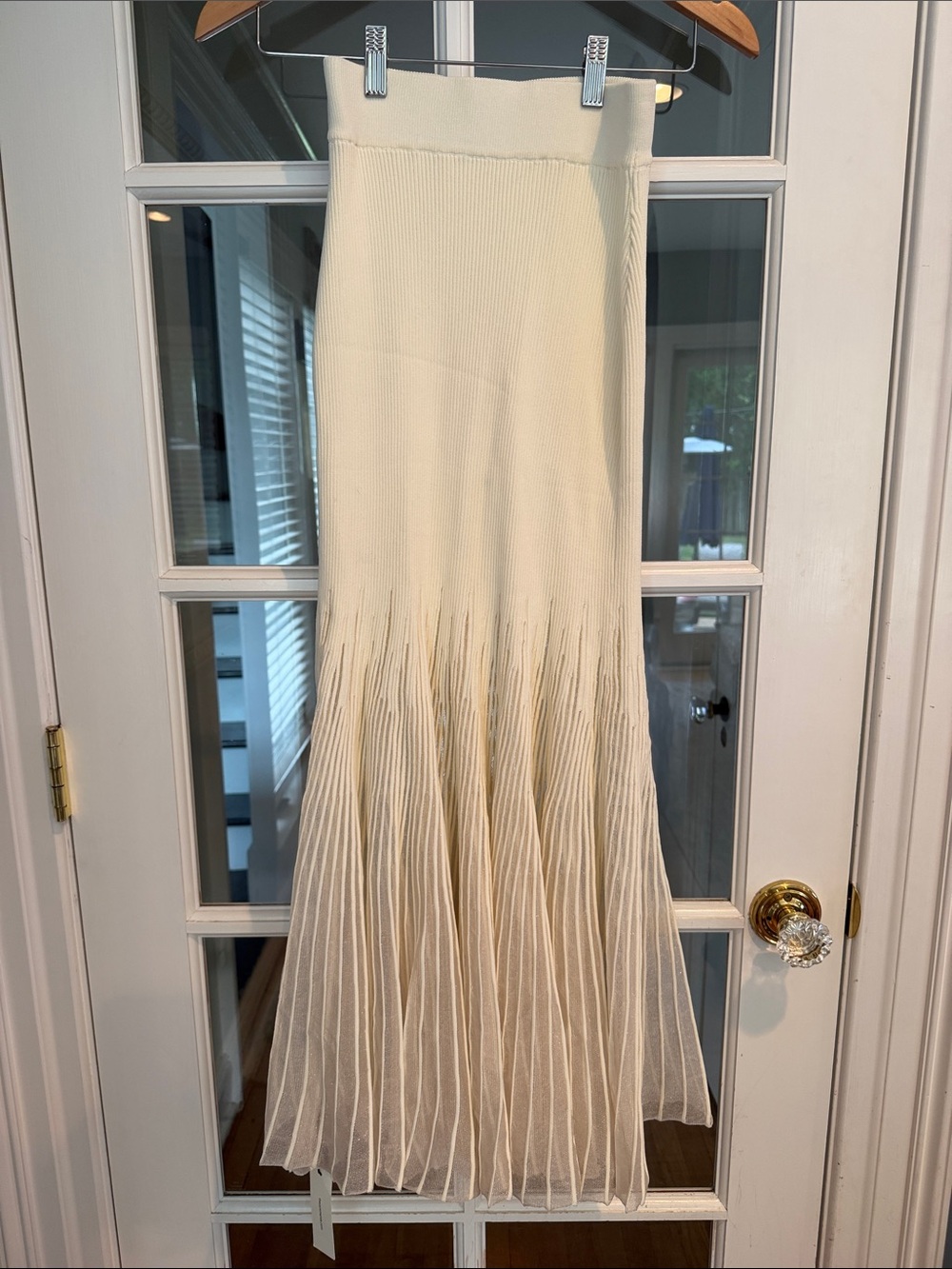 Commense Ivory Pleated Maxi Skirt
